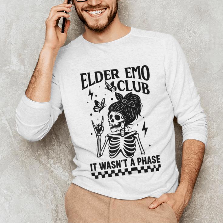Elder Emo Club Skeleton Nostalgia It Wasn't a Phase Mom Unisex Long Sleeve T-Shirt Elder Emo Club Skeleton Nostalgia It Wasn't a Phase Mom Unisex Long Sleeve T-Shirt