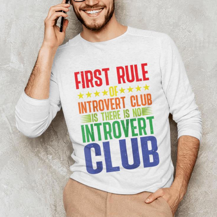 First Rule Of Introvert Club Is There Is No Introvert Club Raglan Baseball Tee Unisex Long Sleeve T-Shirt First Rule Of Introvert Club Is There Is No Introvert Club Raglan Baseball Tee Unisex Long Sleeve T-Shirt