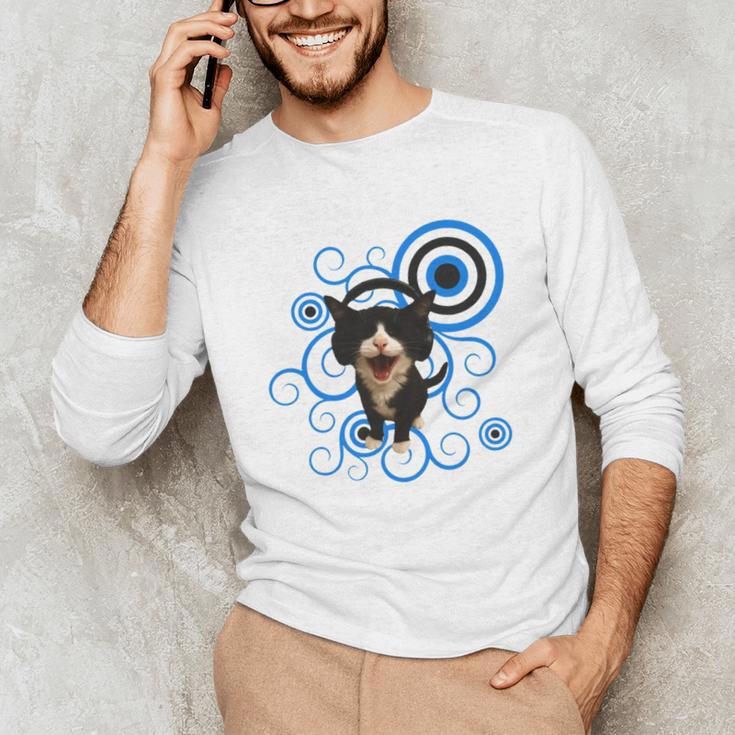 Frutiger Aero Cat Meme Headphone Kitty Cat Lover Unisex Long Sleeve T-Shirt Frutiger Aero Cat Meme Headphone Kitty Cat Lover Unisex Long Sleeve T-Shirt