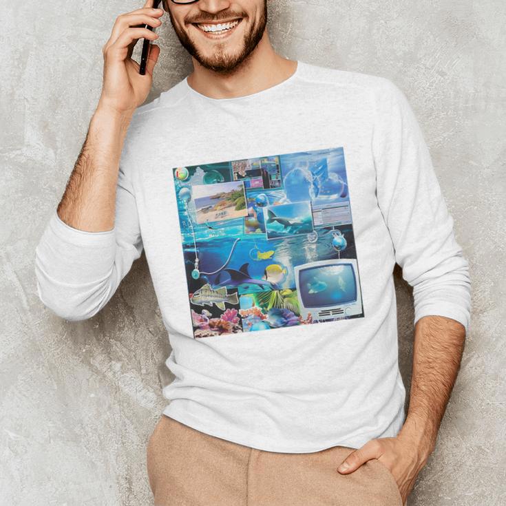 Frutiger Aero Retro Vibes Premium Tri-Blend Unisex Long Sleeve T-Shirt
