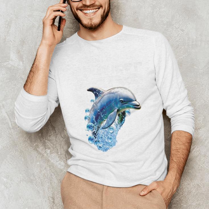 Frutiger Aero Splashy Dolphin Y2k Aesthetic Graphic Premium Unisex Long Sleeve T-Shirt