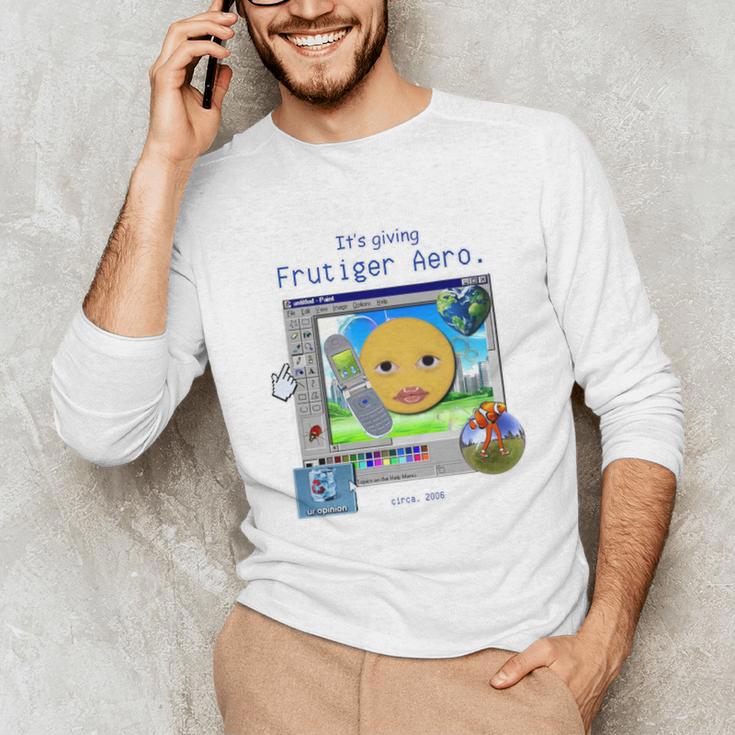 Frutiger Aero Y2K Meme Graphic 2000s Nostalgia Premium Unisex Long Sleeve T-Shirt Frutiger Aero Y2K Meme Graphic 2000s Nostalgia Premium Unisex Long Sleeve T-Shirt