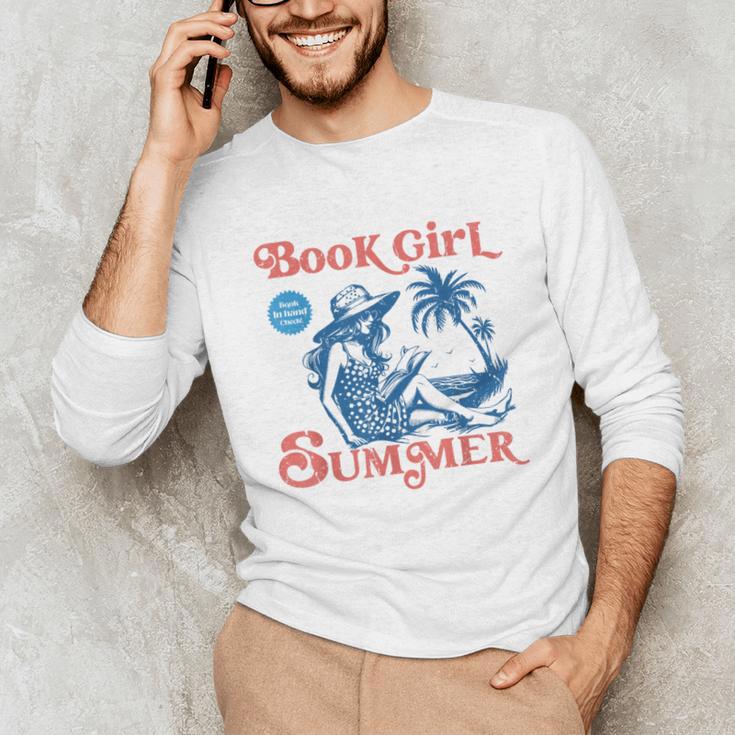 Girl Reading Book Summer Beach Vacation For Book Lover Unisex Long Sleeve T-Shirt