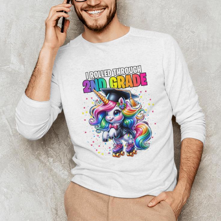 Graduation 2nd Grade Unicorn Roller Skate Girls Grad Unisex Long Sleeve T-Shirt