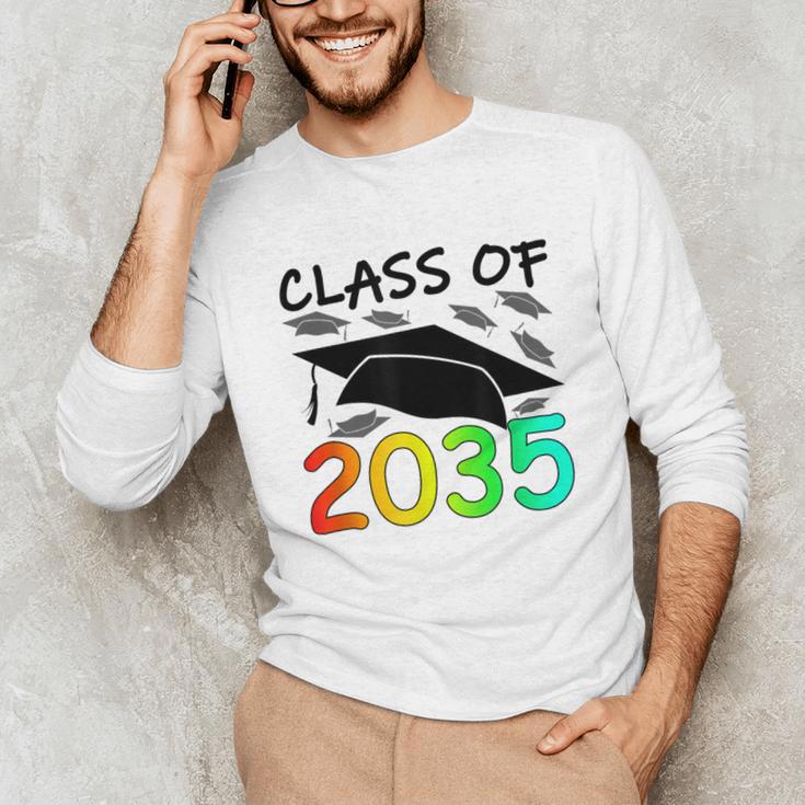 Graduation Class Of 2035 Hand Prints Space Pre-K -12th Grade Unisex Long Sleeve T-Shirt