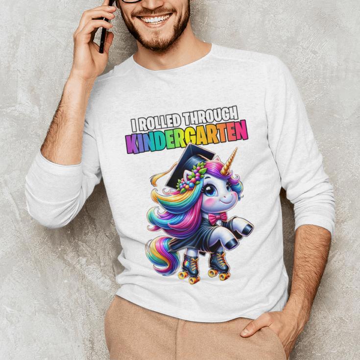 Graduation Kindergarten Unicorn Roller Skate Girls Grad Unisex Long Sleeve T-Shirt
