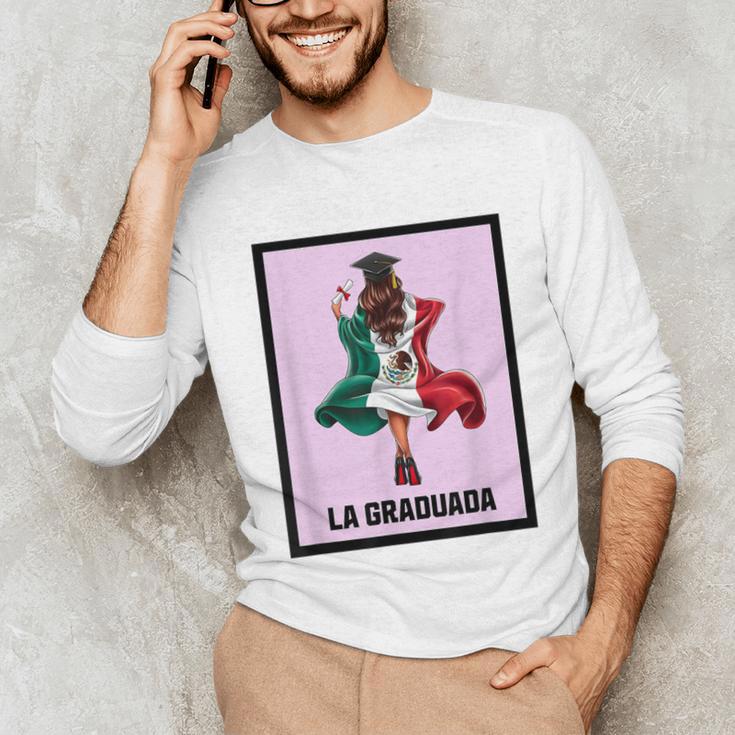 Graduation Latina Educated La Graduada Mexican Bingo Card Unisex Long Sleeve T-Shirt