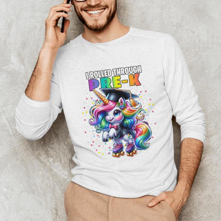Graduation Pre-K Unicorn Roller Skate Girls Preschool Grad Unisex Long Sleeve T-Shirt
