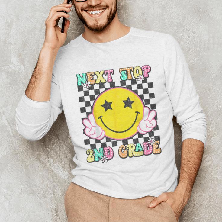 Groovy Next Stop 2nd Grade 1st Grade Graduation 2025 Unisex Long Sleeve T-Shirt