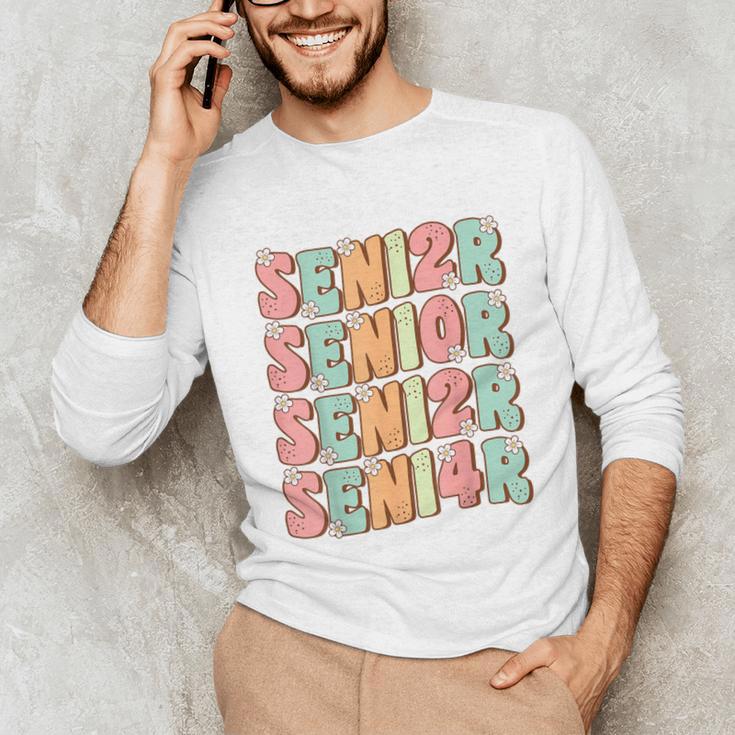 Groovy Senior Graduation Cute Groovy Senior Class Of 2024 Unisex Long Sleeve T-Shirt