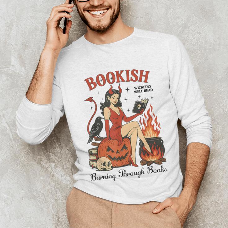 Halloween Bookish Witchy Book Club Hot Girls Read Unisex Long Sleeve T-Shirt