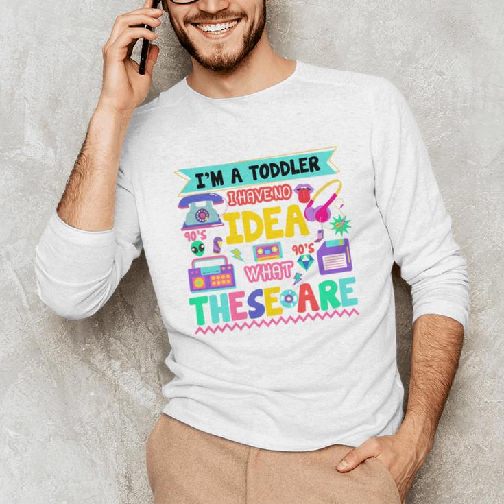 I'm A Toddler I Have No Ideas Retro Vintage 90s Nostalgia Premium Tri-Blend Unisex Long Sleeve T-Shirt
