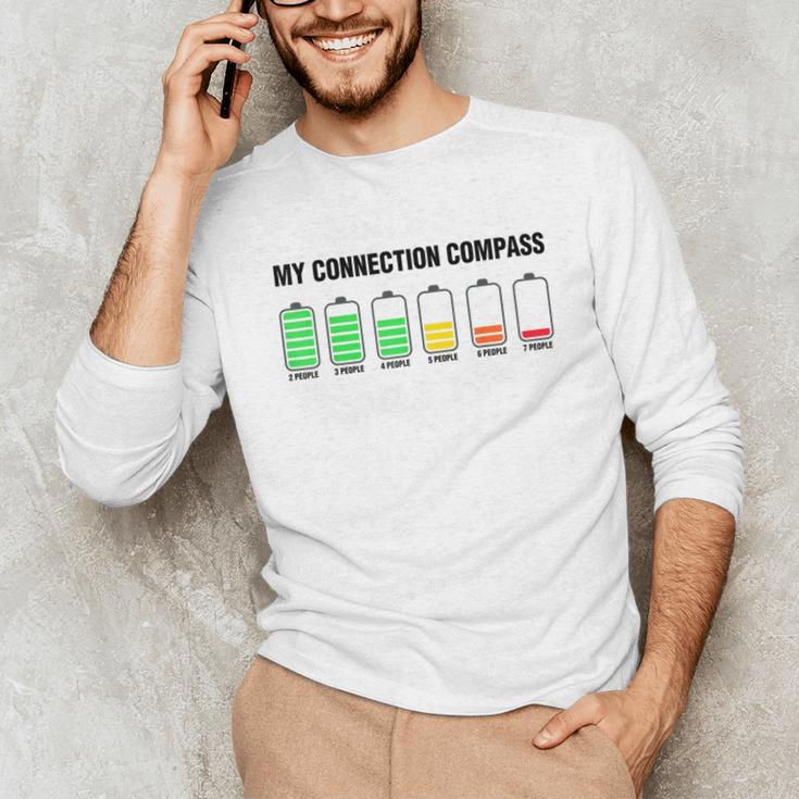 Introvert Low Battery My Connection Compass Unisex Long Sleeve T-Shirt Introvert Low Battery My Connection Compass Unisex Long Sleeve T-Shirt