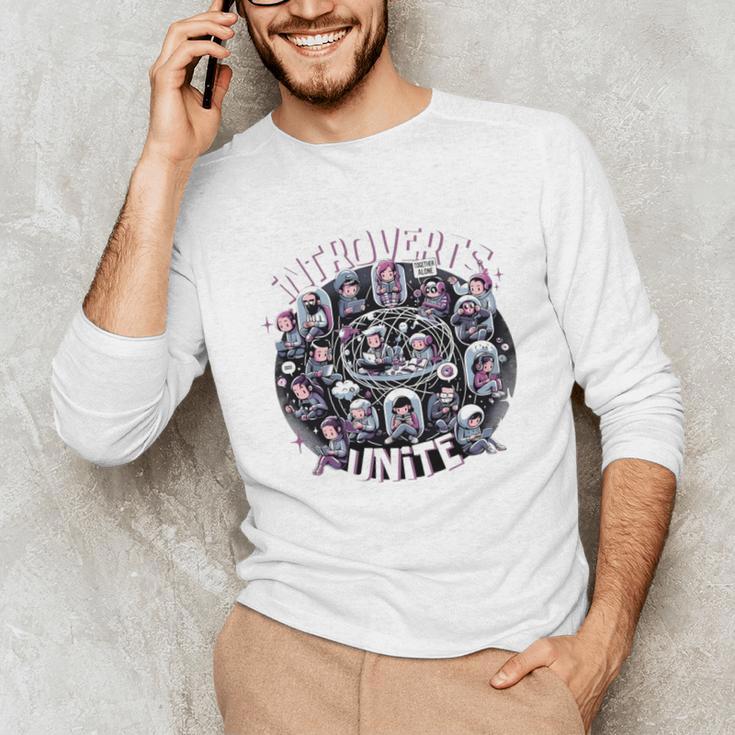 Introverts Unite Quirky Solitude Unisex Long Sleeve T-Shirt Introverts Unite Quirky Solitude Unisex Long Sleeve T-Shirt