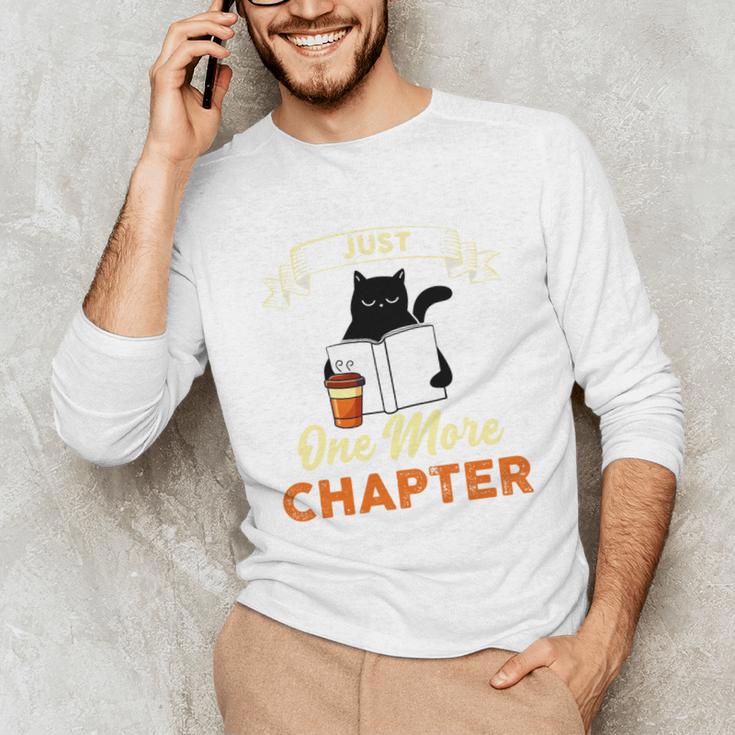 Just One More Chapter Fun Cat Coffee Reading Book Premium Tri-Blend Unisex Long Sleeve T-Shirt
