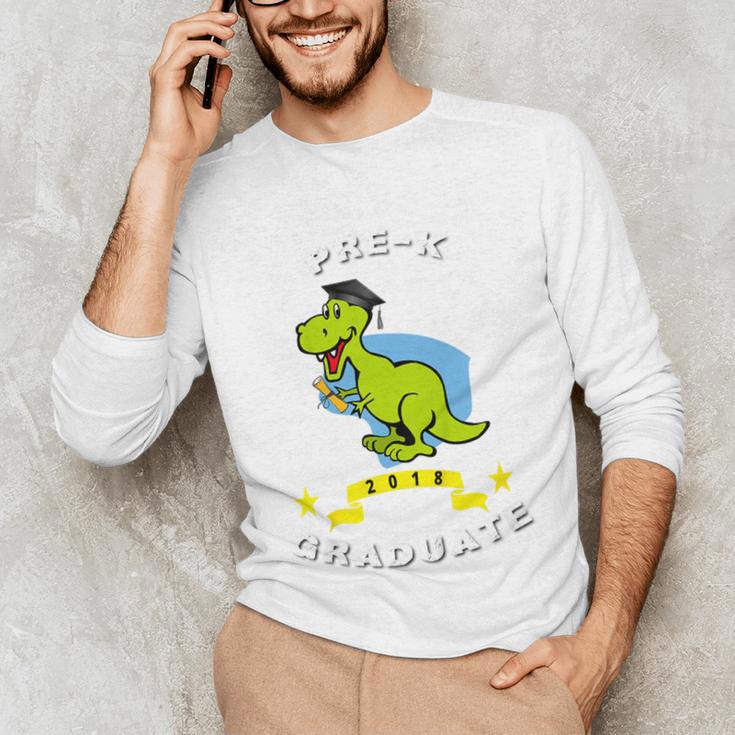 Kids Dinosaur Pre-K Graduation TShirt Kids Preschool Graduation Unisex Long Sleeve T-Shirt