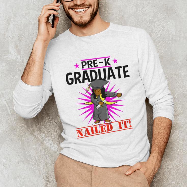 Kids Pre K Graduation Flossing Girl Nailed It Graduate Girls Unisex Long Sleeve T-Shirt