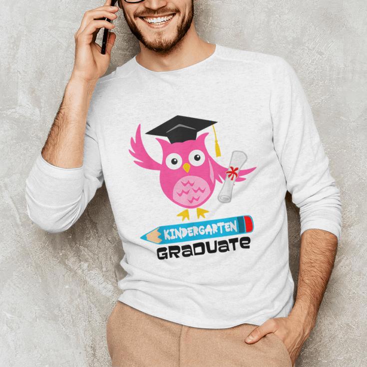 Kindergarten Graduation Tee Shirt Pink Owl T-Shir Unisex Long Sleeve T-Shirt