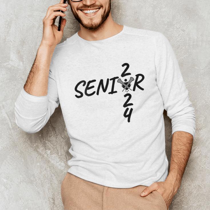 Lacrosse Senior 2024 Sticks And Ball Graduation Unisex Long Sleeve T-Shirt