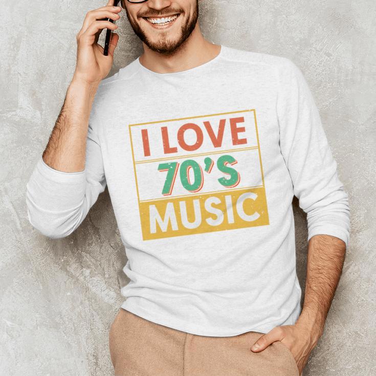 I Love 70's Music Retro Style Nostalgia Vibe 1970 70's Party Premium Tri-Blend Unisex Long Sleeve T-Shirt