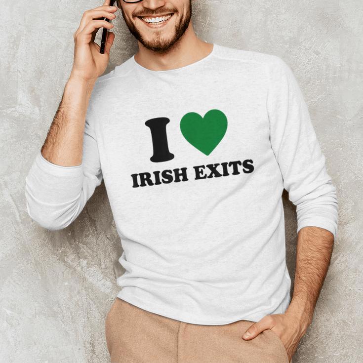 I Love Irish Exits St Patrick's Day Introvert Party Unisex Long Sleeve T-Shirt