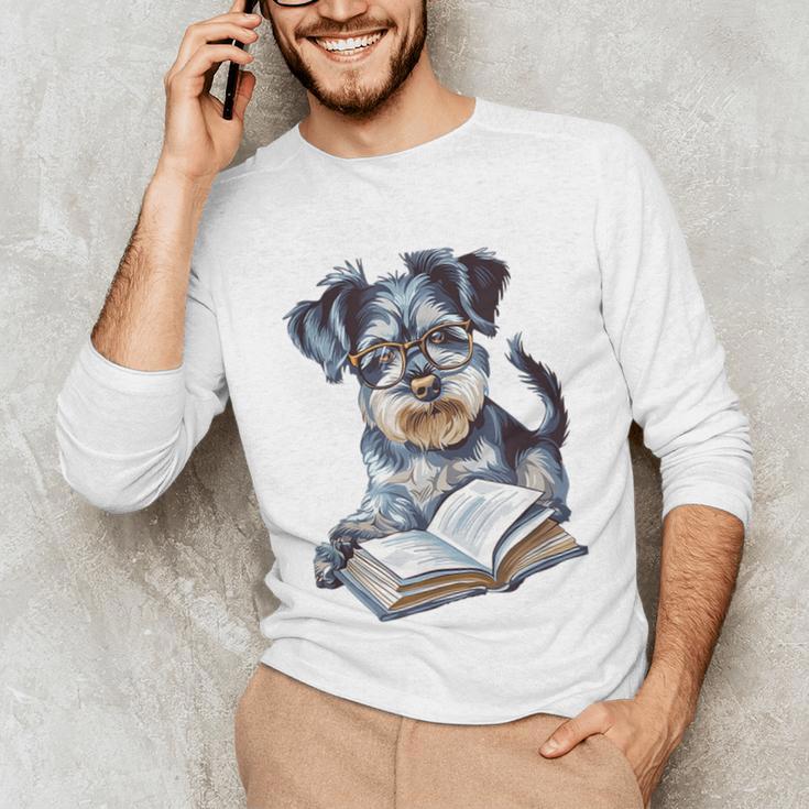 Nerdy Schnauzer Dog Book Lover Glasses Cute Pet For Men Women Kids Unisex Long Sleeve T-Shirt Nerdy Schnauzer Dog Book Lover Glasses Cute Pet For Men Women Kids Unisex Long Sleeve T-Shirt