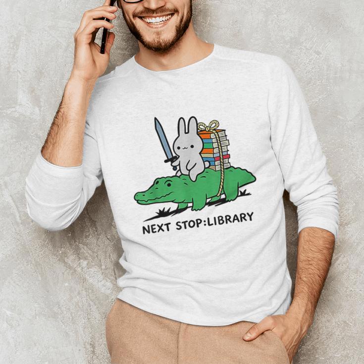 Next Stop Library Reading Book Unisex Long Sleeve T-Shirt Next Stop Library Reading Book Unisex Long Sleeve T-Shirt