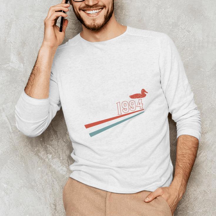 Nostalgia 90s Duck Goose Premium Tri-Blend Unisex Long Sleeve T-Shirt