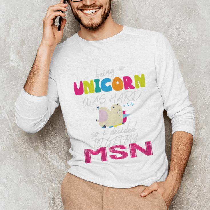 Nurse MSN Graduation Unicorn T-Shirt Nursing School Unisex Long Sleeve T-Shirt