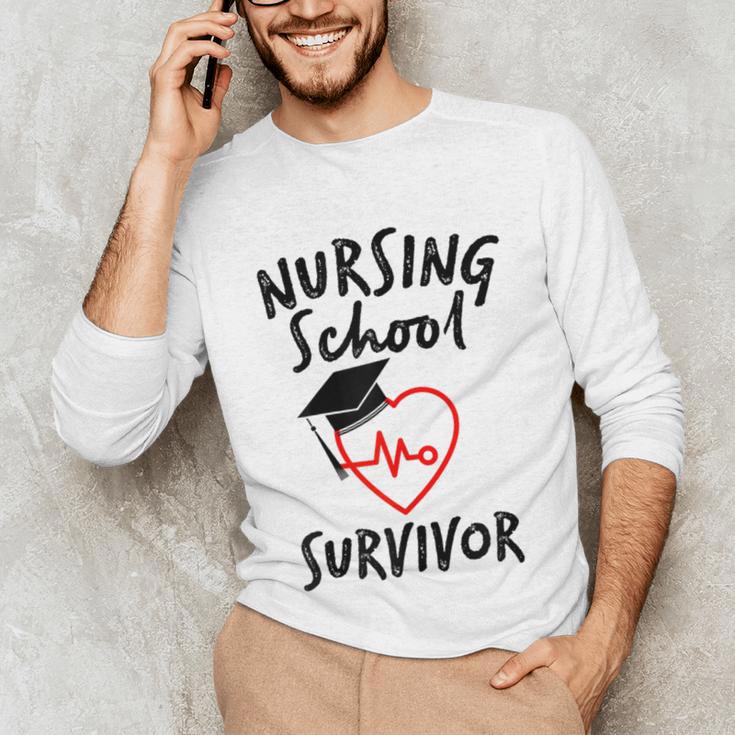 Nursing School Survivor Women Graduation RN Gift Shirt Unisex Long Sleeve T-Shirt