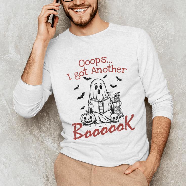 Oops I Got Another Book Boo Ghost Read Book Unisex Long Sleeve T-Shirt