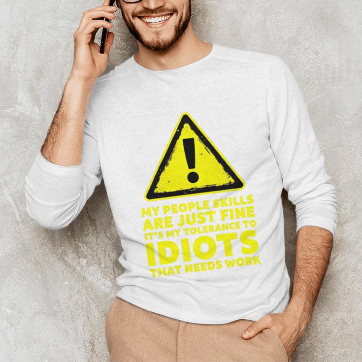 My People Skills Are Just Fine Sarcastic Introvert Premium Tri-Blend Unisex Long Sleeve T-Shirt