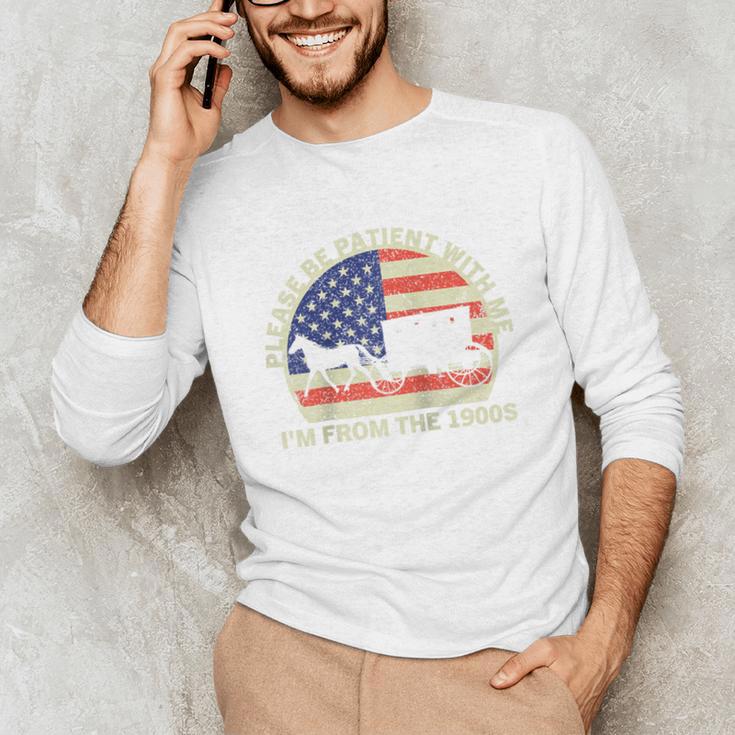 Please Be Patient With Me I'm From The 1900s Dad Vintage Raglan Baseball Tee Unisex Long Sleeve T-Shirt