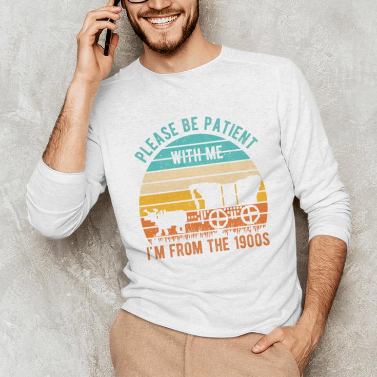 PLEASE BE PATIENT I'M FROM THE 1900s Vintage 1900s 90s Premium Tri-Blend Unisex Long Sleeve T-Shirt