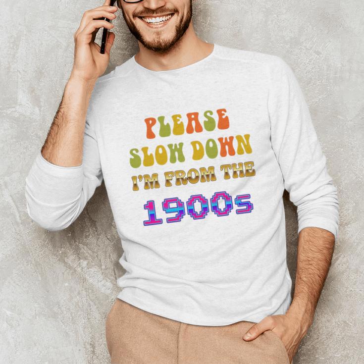 Please Slow Down I'm From The 1900s Retro Vintage 70 Premium Tri-Blend Unisex Long Sleeve T-Shirt