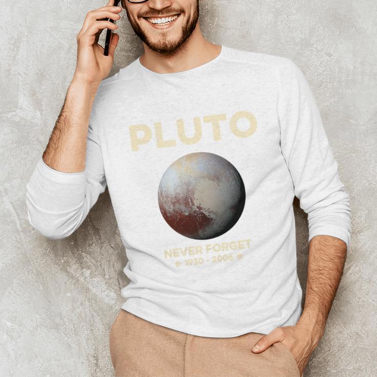 Pluto Never Forget 1930-2006 Planet Space Science Nostalgia Premium Tri-Blend Unisex Long Sleeve T-Shirt