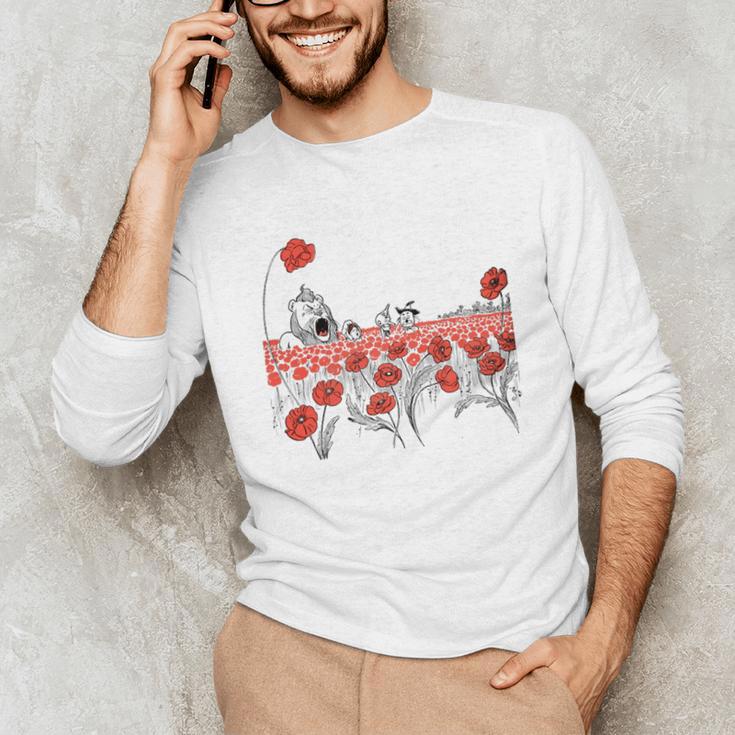 Poppy Field Wizard Of Oz Cowardly Brave Lion Book Unisex Long Sleeve T-Shirt