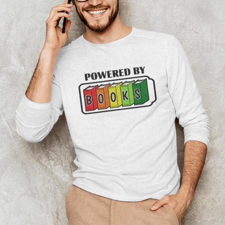 Powered By Books Bookworm Librarian Reading Unisex Long Sleeve T-Shirt