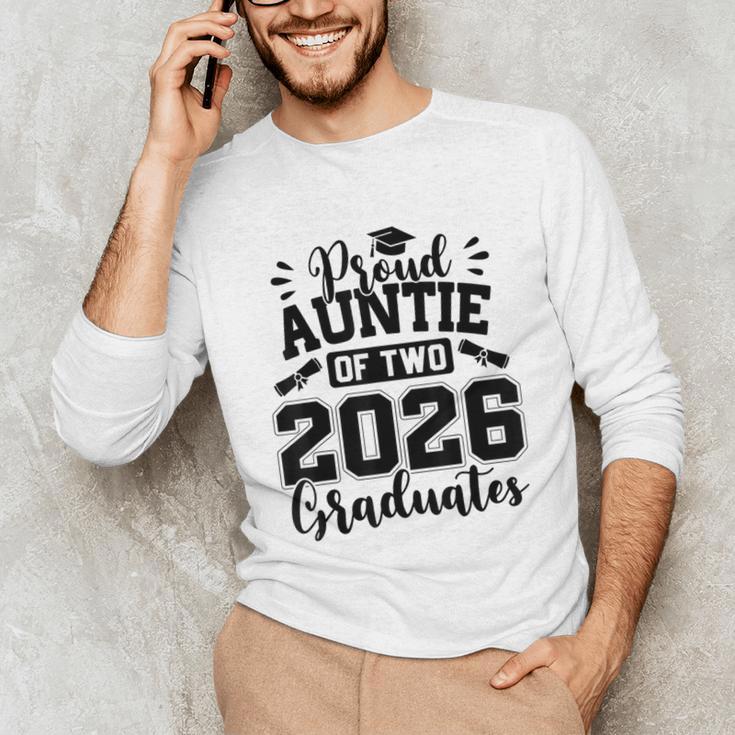 Proud Auntie Of Two 2026 Graduates Graduation Unisex Long Sleeve T-Shirt