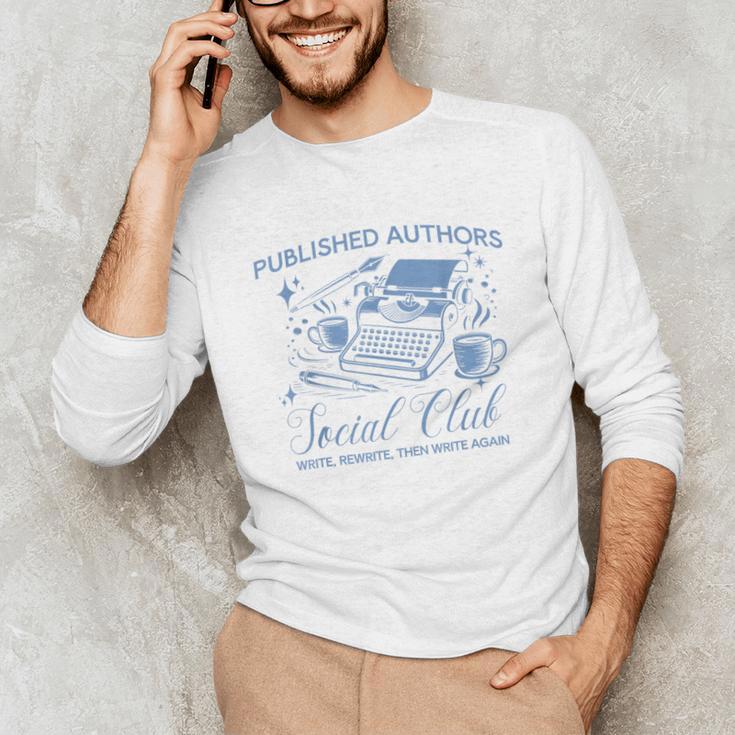 Published Authors Social Club Women Vintage Poet Book Writer Unisex Long Sleeve T-Shirt