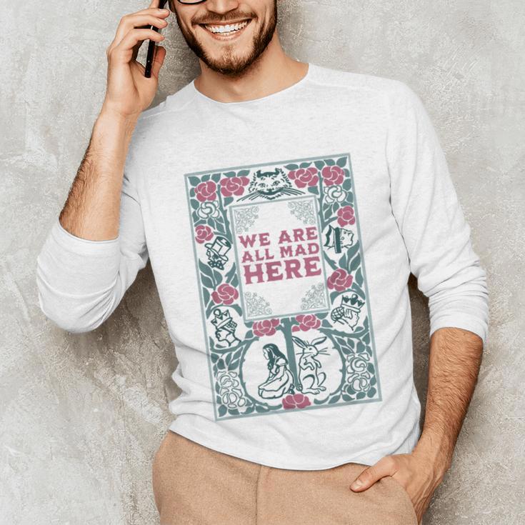 Puddin Threads Cheshire Cat Alice In Wonderland Vintage Book Adults Small Short Sleeve Classic Fit Unisex Long Sleeve T-Shirt