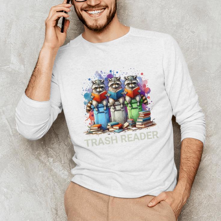 Racoons Trash Reader Book Lover Romantic Novels Premium Unisex Long Sleeve T-Shirt