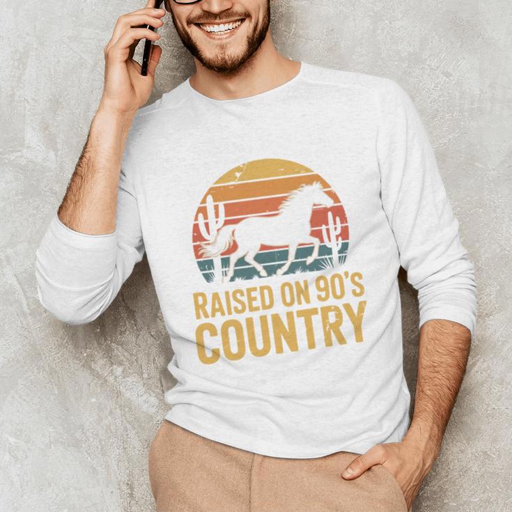 Raised On 90’s Country Horse Retro Nostalgia Western Music Unisex Long Sleeve T-Shirt