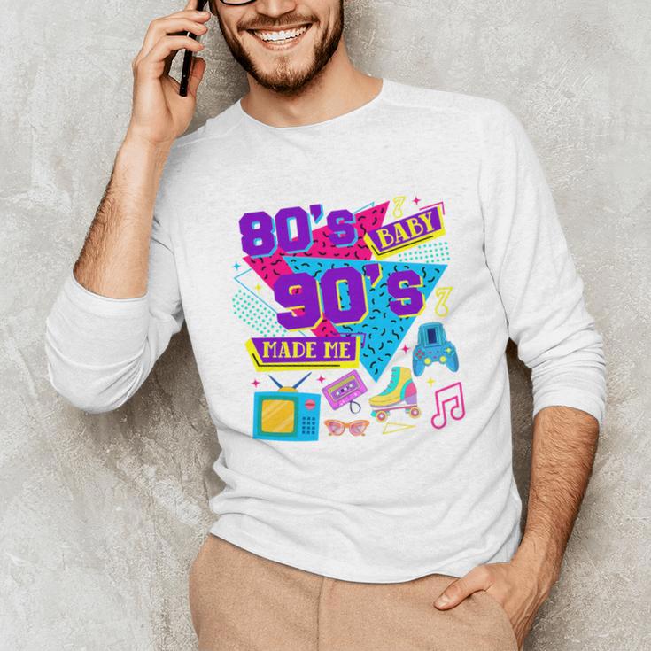 Retro 1980s 80's Baby 1990s 90's Made Me Nostalgia Birthday Premium Tri-Blend Unisex Long Sleeve T-Shirt
