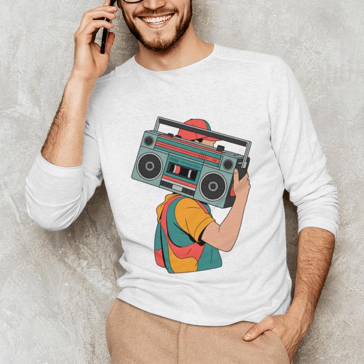 Retro 90s Boombox Nostalgia Party For Music Lovers Men Women Unisex Long Sleeve T-Shirt