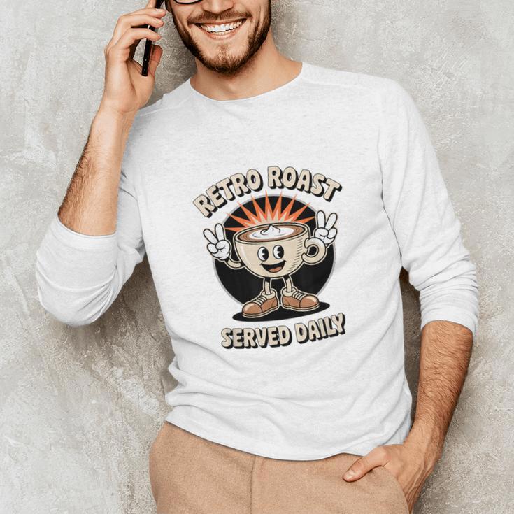 Retro Roast Coffee Retro Cartoon Vintage Nostalgia Fun Unisex Long Sleeve T-Shirt