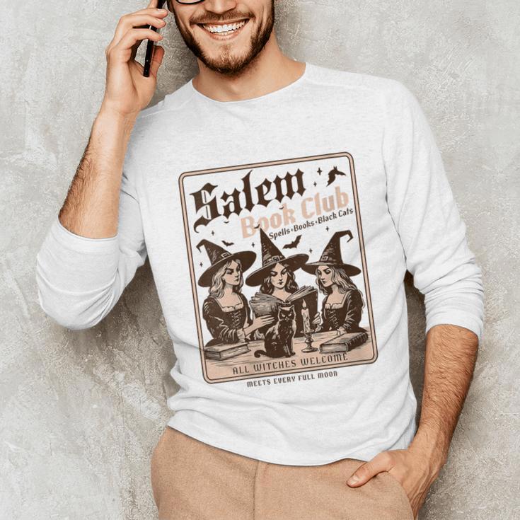 Salem Book Club Bookish Halloween Retro Salem Witch Book Unisex Long Sleeve T-Shirt