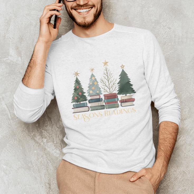 Seasons Readings Christmas Tree Book Lover Unisex Long Sleeve T-Shirt