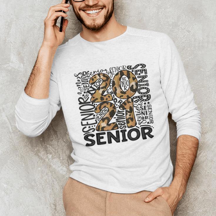 Senior 2021 Grad Class Of 2021 Graduation Leopard Cheetah Unisex Long Sleeve T-Shirt