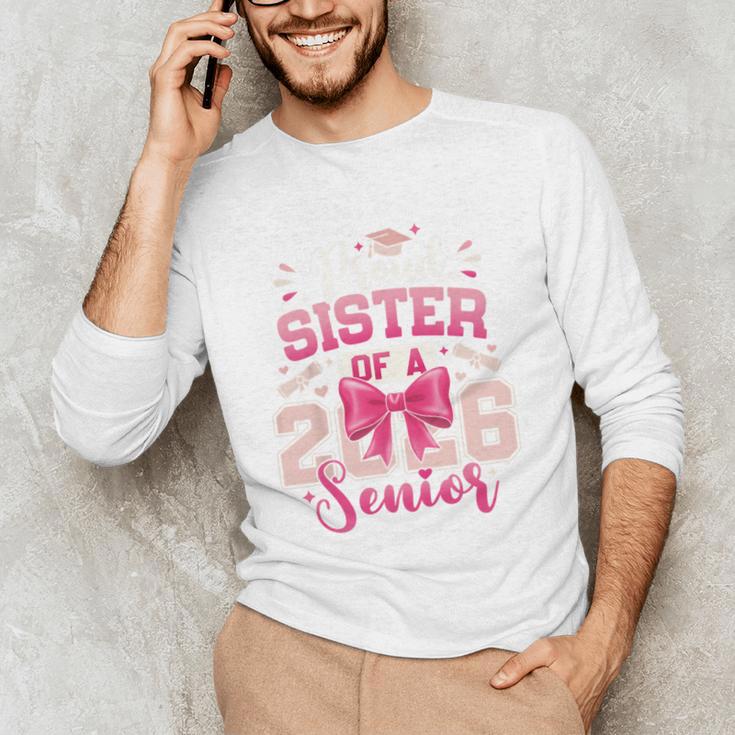 Senior 2026 Class Of 26 Coquette Pink Bow Graduation Sister Unisex Long Sleeve T-Shirt